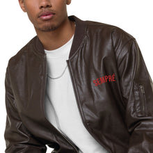 Load image into Gallery viewer, SEMPRÉ: Leather Bomber Jacket