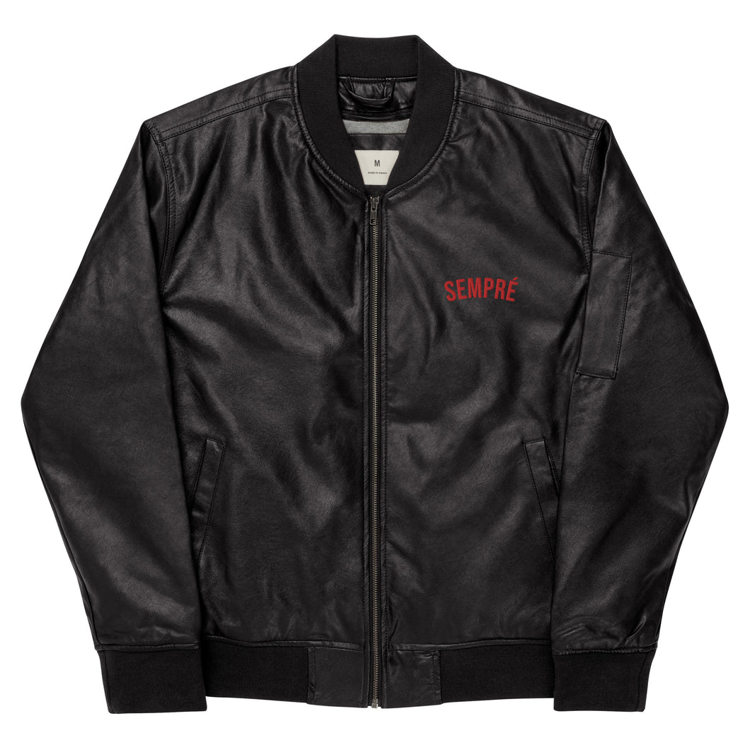 SEMPRÉ: Leather Bomber Jacket